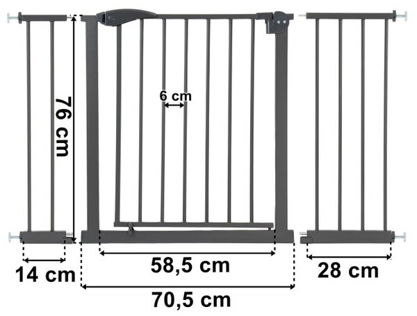 Bezpečnostní zábrana na schody VILO antracitová 75-127,5 cm