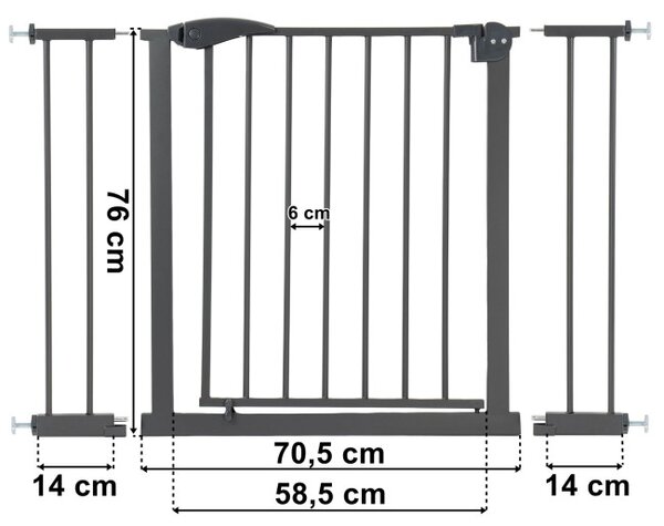 Bezpečnostní zábrana na schody VILO antracitová 75-118 cm