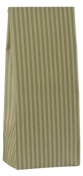 Papírový sáček Moss green stripes 22,5 cm – set 5 ks