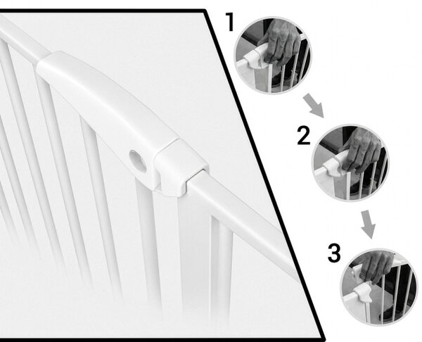 Bezpečnostní zábrana na schody NILA bílá 75-113 cm