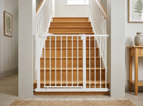 Bezpečnostní zábrana na schody NILA bílá 75-113 cm
