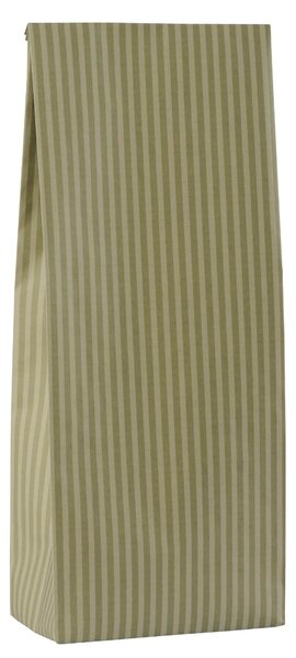 Papírový sáček Moss green stripes 30,5 cm – set 5 ks