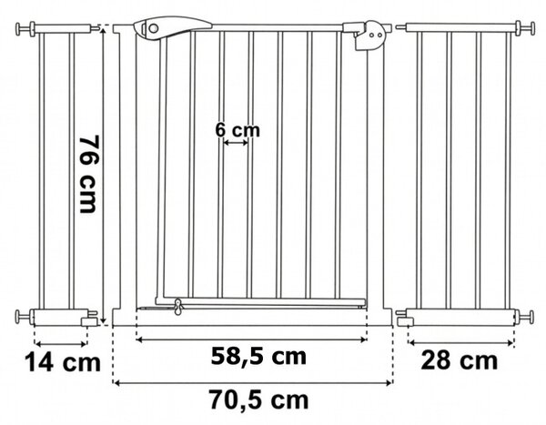 Bezpečnostní zábrana na schody NILA bílá 75-127,5 cm