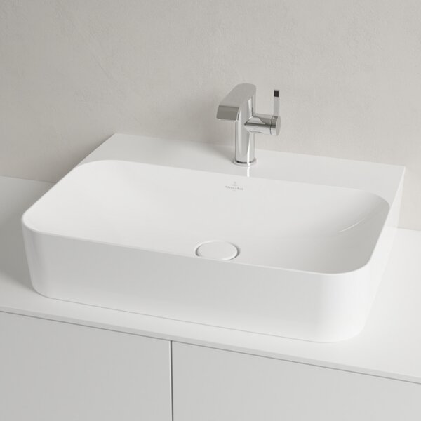 Villeroy & Boch Finion - Umyvadlo 600x470 mm, broušené bez přepadu, alpská bílá CeramicPlus 41686LR1