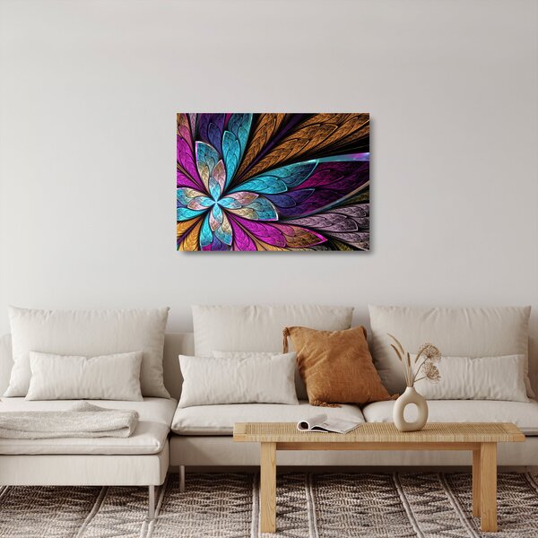 Skleněný obraz - Abstrakce, květina (70x50 cm)