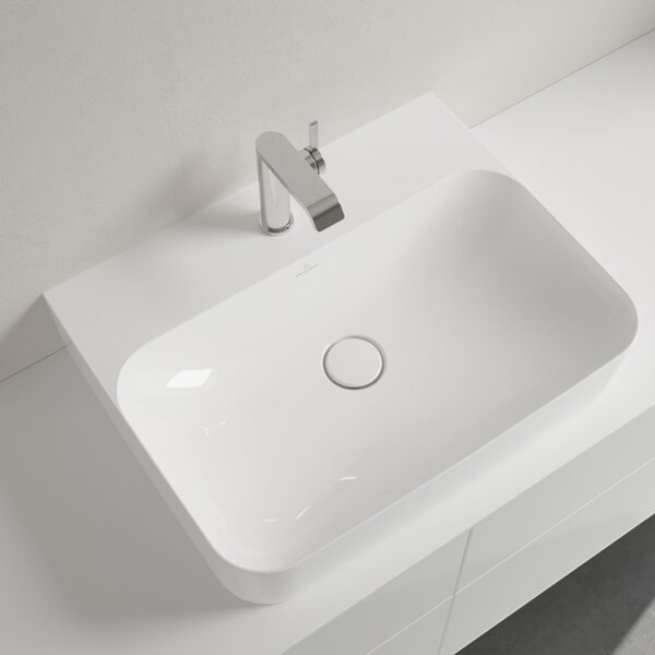 Villeroy & Boch Finion - Umyvadlo 600x470 mm, broušené bez přepadu, alpská bílá CeramicPlus 41686LR1