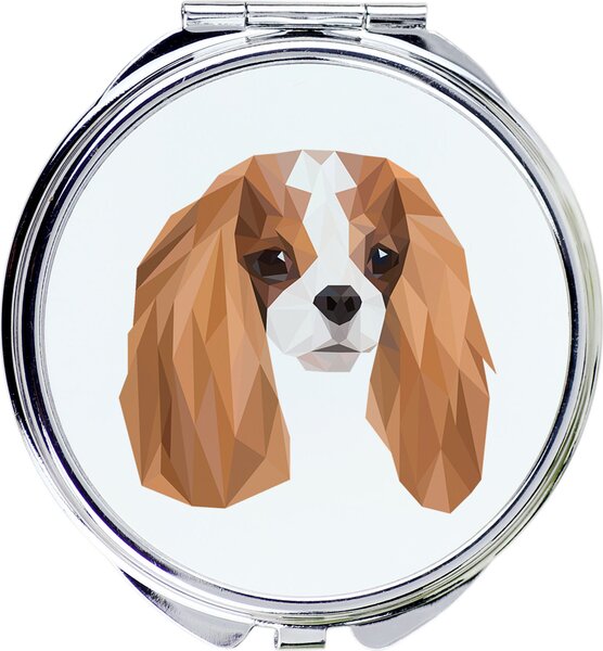 Španělský kavalír král Karel - Zrcadlo značky Art-Dog s fotografií a geometrickým vzorem