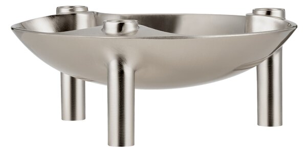 Designová miska se svícny STOFF Nagel Brushed Chrome