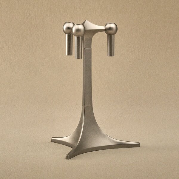Designový svícen STOFF Nagel Stand Brushed Chrome