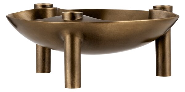 Designová miska se svícny STOFF Nagel Bronzed Brass