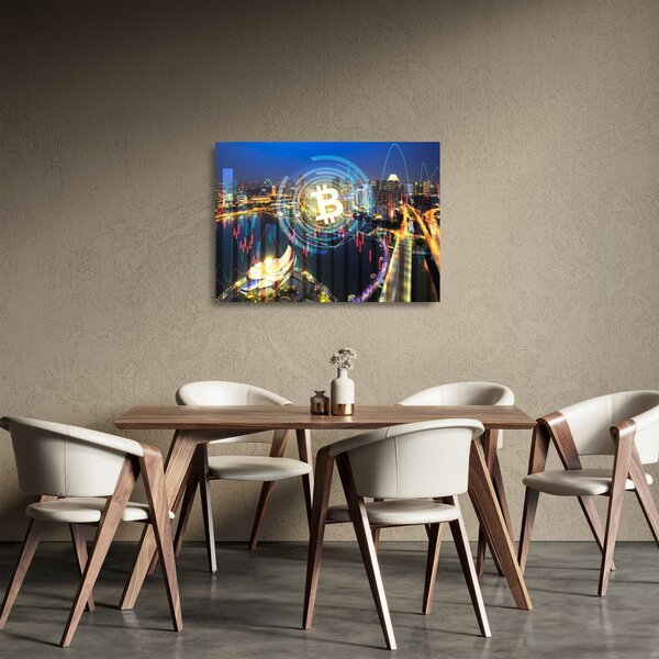 Skleněný obraz - Město investic (70x50 cm)