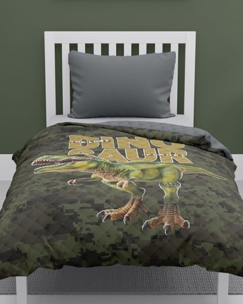 DETEXPOL Přehoz na postel Dinosaur Army Polyester, 170/210 cm