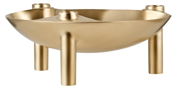 Designová miska se svícny STOFF Nagel Brushed Brass