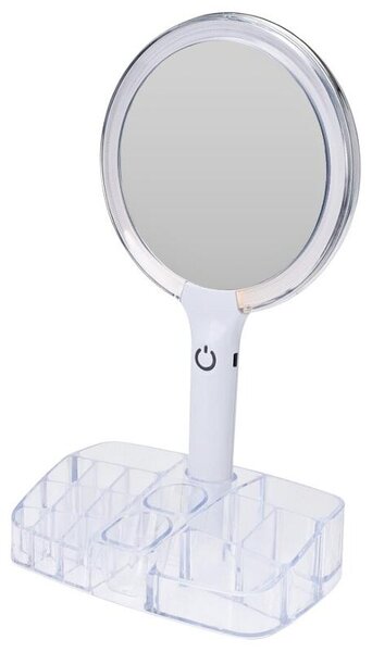 Kosmetické zrcátko s LED osvětlením a organizérem 18 x 34,5 cm KO-170488360