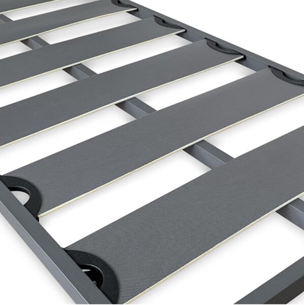 Zesílená roštová postel s širokými lamelami, s vlastnostmi snižujícími hluk, konstrukce 40 x 30 mm, s šroubovacími nohami, pevná a robustní, rozměry 90 x 190 cm