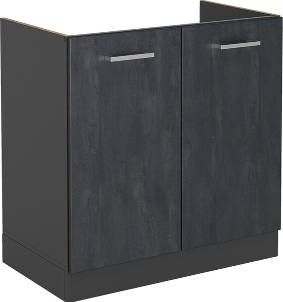 Skříňka pod dřez Vicco R-Line Černý beton 80 cm bez pracovní desky, Model 47478