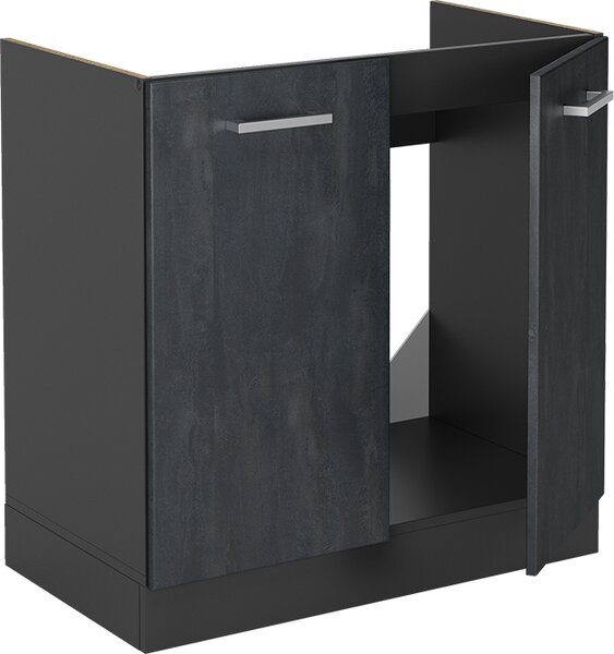 Skříňka pod dřez Vicco R-Line Černý beton 80 cm bez pracovní desky, Model 47478
