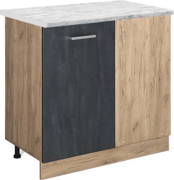 Rohová skříňka Vicco R-Line Černý beton 86 cm PD Mramor, Model 47558