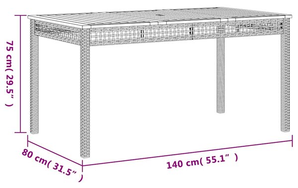7dílný zahradní jídelní set s poduškami černý polyratan 3213563