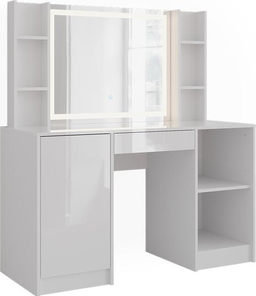 Toaletní stolek Vicco Sherry Bílá/bílý vysoký lesk 128.2 cm 4 díly, Model 57627