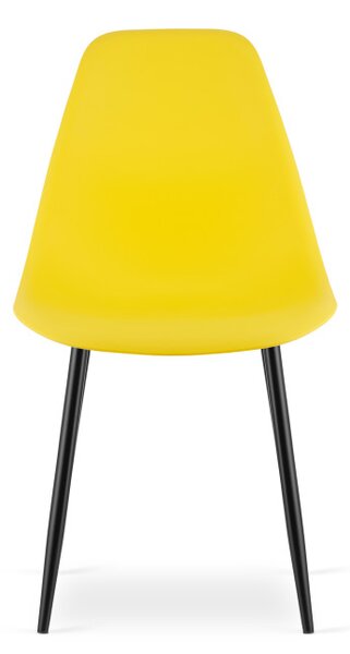 Set dvou jídelních židlí WAT žlutý - černé nohy (2 ks)