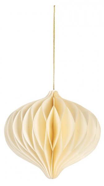 Béžová vánoční ozdoba z papíru Harmonic II – 10 cm