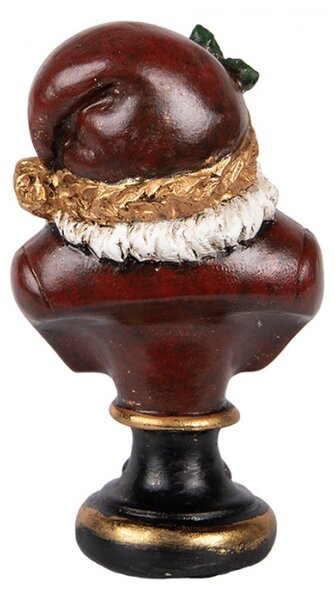 Vánoční dekorace busta Santa Clause v červeném kabátku se zlatými detaily – 9x8x15 cm