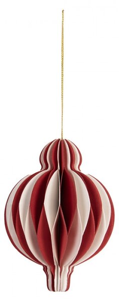 Červeno-bílá vánoční ozdoba z papíru Harmonic VI – 10 cm