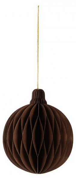 Hnědá vánoční ozdoba z papíru koule Harmonic I – 10 cm