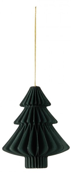 Zelená vánoční ozdoba z papíru stromeček Harmonic IV – 10 cm