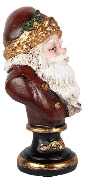 Vánoční dekorace busta Santa Clause v červeném kabátku se zlatými detaily – 9x8x15 cm