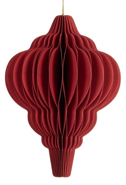 Červená vánoční ozdoba z papíru Harmonic V – 10 cm