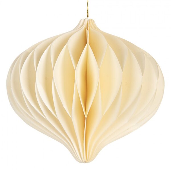 Béžová vánoční ozdoba z papíru Harmonic II – 10 cm