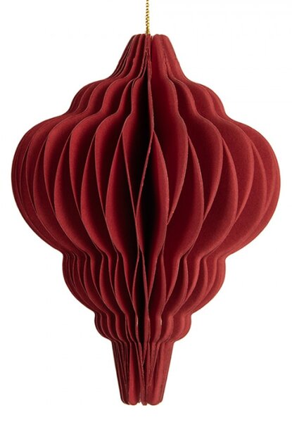 Červená vánoční ozdoba z papíru Harmonic III – 10 cm