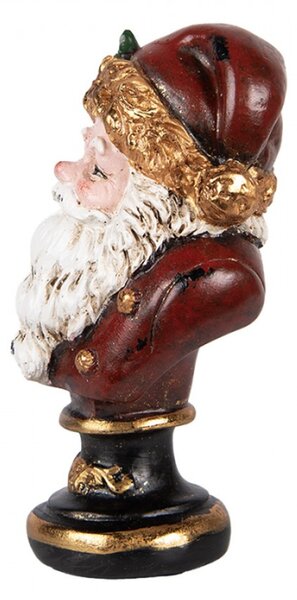 Vánoční dekorace busta Santa Clause v červeném kabátku se zlatými detaily – 9x8x15 cm
