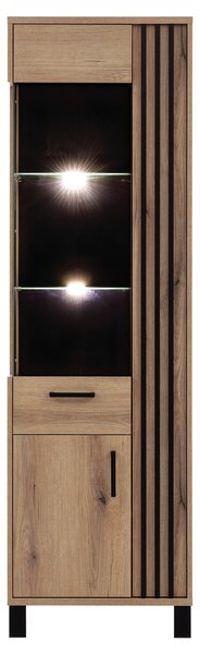 Vitrína Neo NE5 (P) (dub evoke + černá matná)