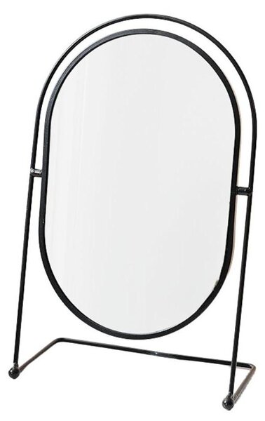 Stolní zrcadlo UNIQ Oval Lux – elegantní kosmetické zrcadlo v černé barvě