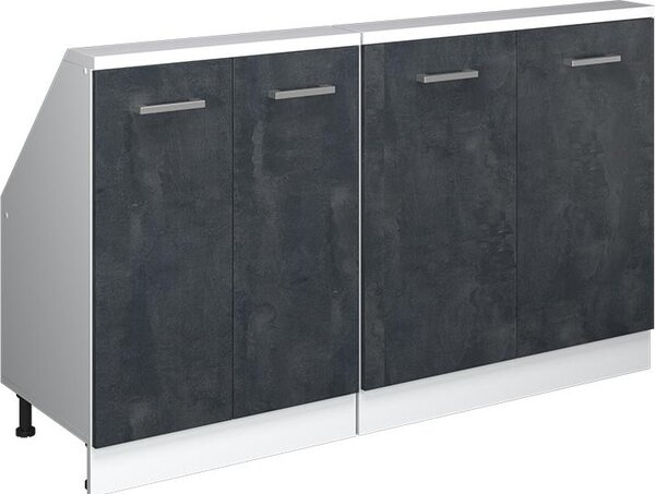 Kuchyňská skříňka pod šikmou střechu Vicco R-Line Černý beton 140 cm Sada 2 kusů, Model 58164