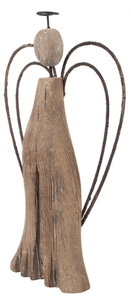 Dřevěná dekorace anděl s drátěnými křídly L Celpas – 14x4x26 cm