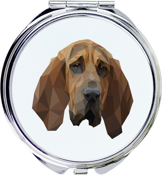 Bluthund, Bloodhound, Chien de St Hubert – Zrcadlo značky Art-Dog s fotografií a geometrickým vzorem