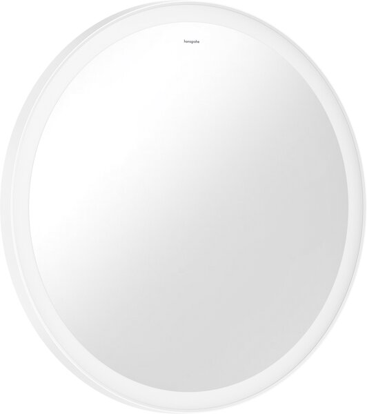 Hansgrohe Xarita Lite S - Kulaté zrcadlo s LED osvětlením po obvodu ⌀ 700 mm s nástěnným vypínačem, bílá matná 54966700