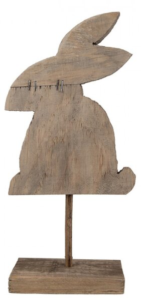 Dřevěná dekorace králíčka na podstavci v rustikálním stylu – 14x8x32 cm