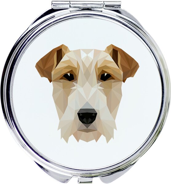 Fox Terrier drátořitý, Foxterrier - Zrcadlo značky Art-Dog s fotografií a geometrickým vzorem