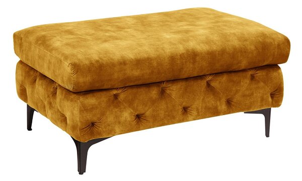 Designová taburetka Rococo hořčičný samet