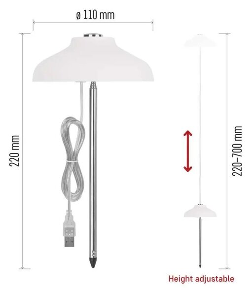EMOS LED GROW pěstební lampa 5 W, časovač, bílá 1538900010
