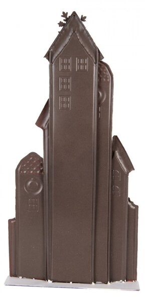 Vánoční dekorace zasněžená vesnička s červenými domečky – 28x8x56 cm