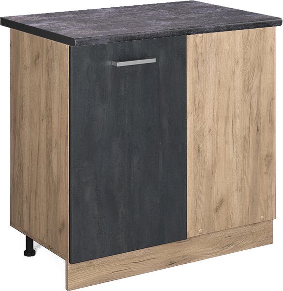 Rohová skříňka Vicco R-Line Černý beton 86 cm , PD Antracit, Model 49259