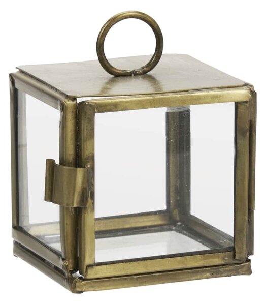 Skleněná mini krabička Clear/Antique Brass