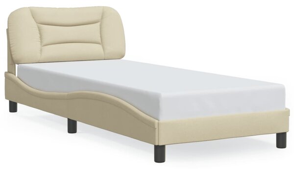 Rám postele s LED bez matrace Hvar Cream 80x200 cm Látka 3213667