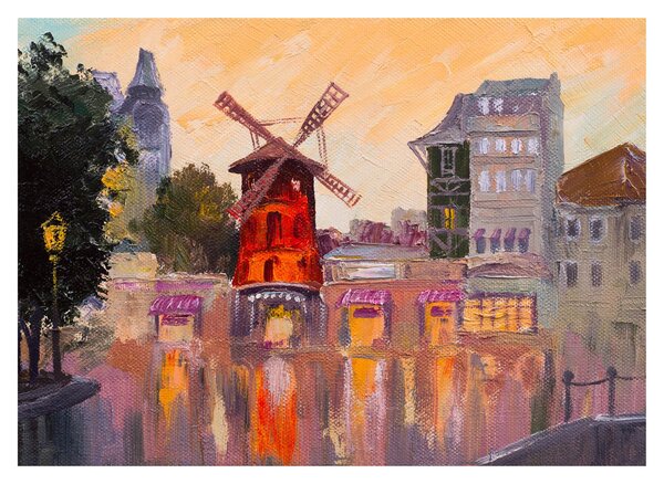 Skleněný obraz - Moulin rouge, Paříž, Francie (70x50 cm)